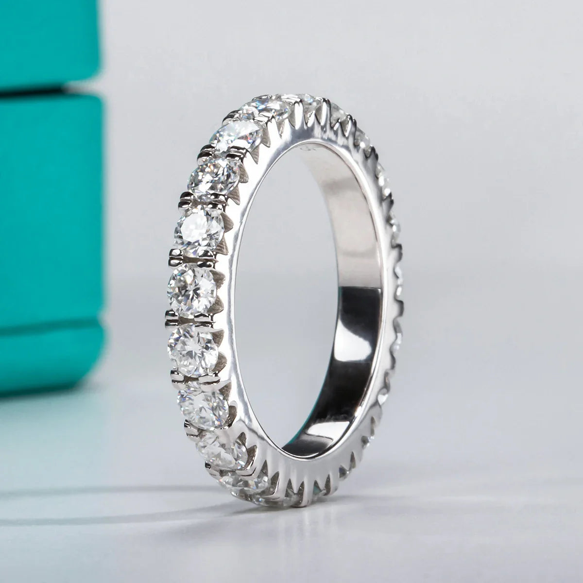 4MM Round Cut Full Eternity Moissanite Band
