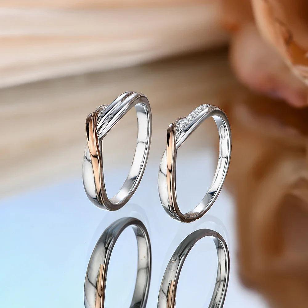 Couple Ring for Women Men 925 Sterling Silver Pure.