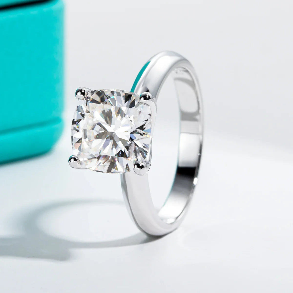 3.5 CT Cushion Cut Moissanite Engagement Ring