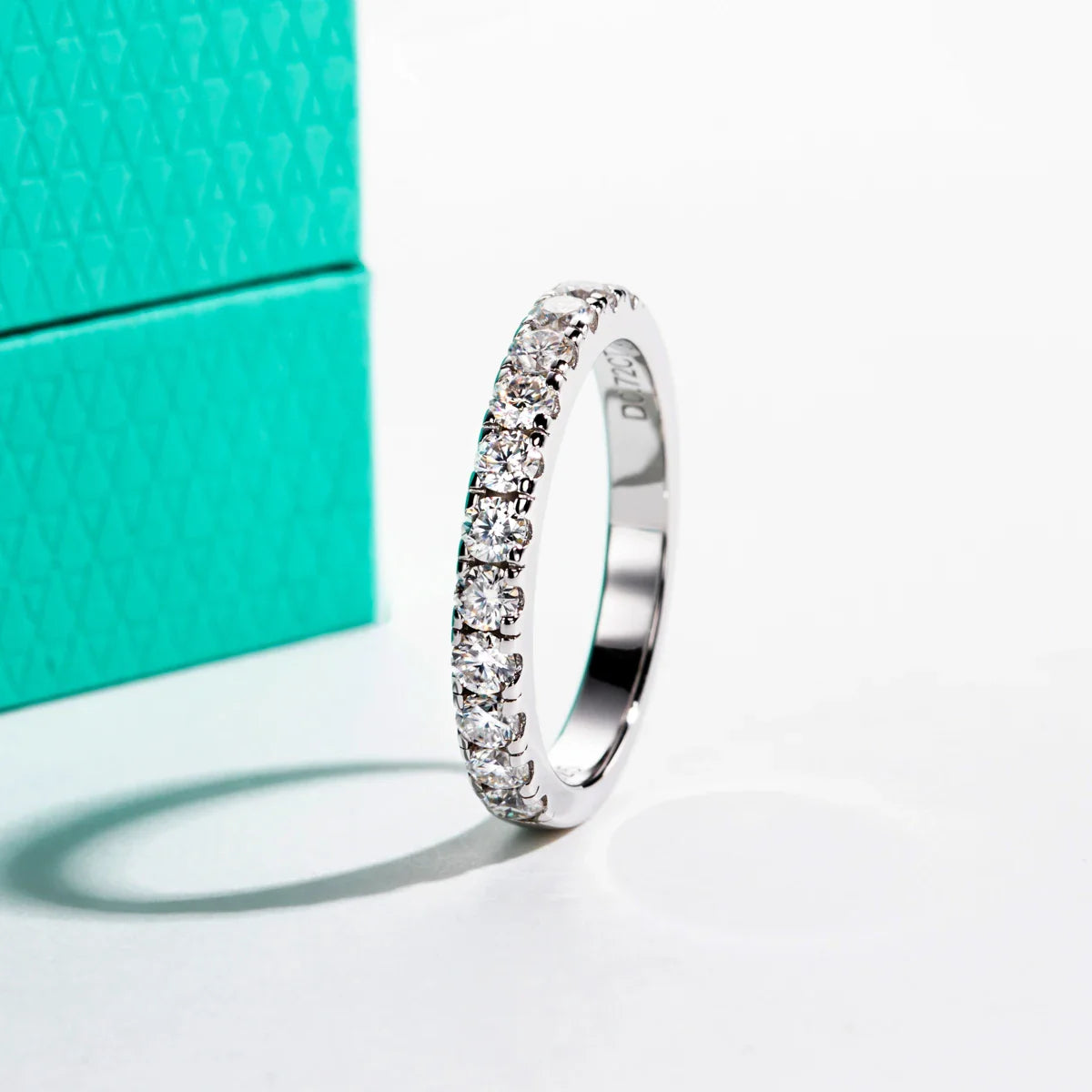 Zeevera.com 2.5mm 0.72cttw D Color Moissanite Half Band Ring