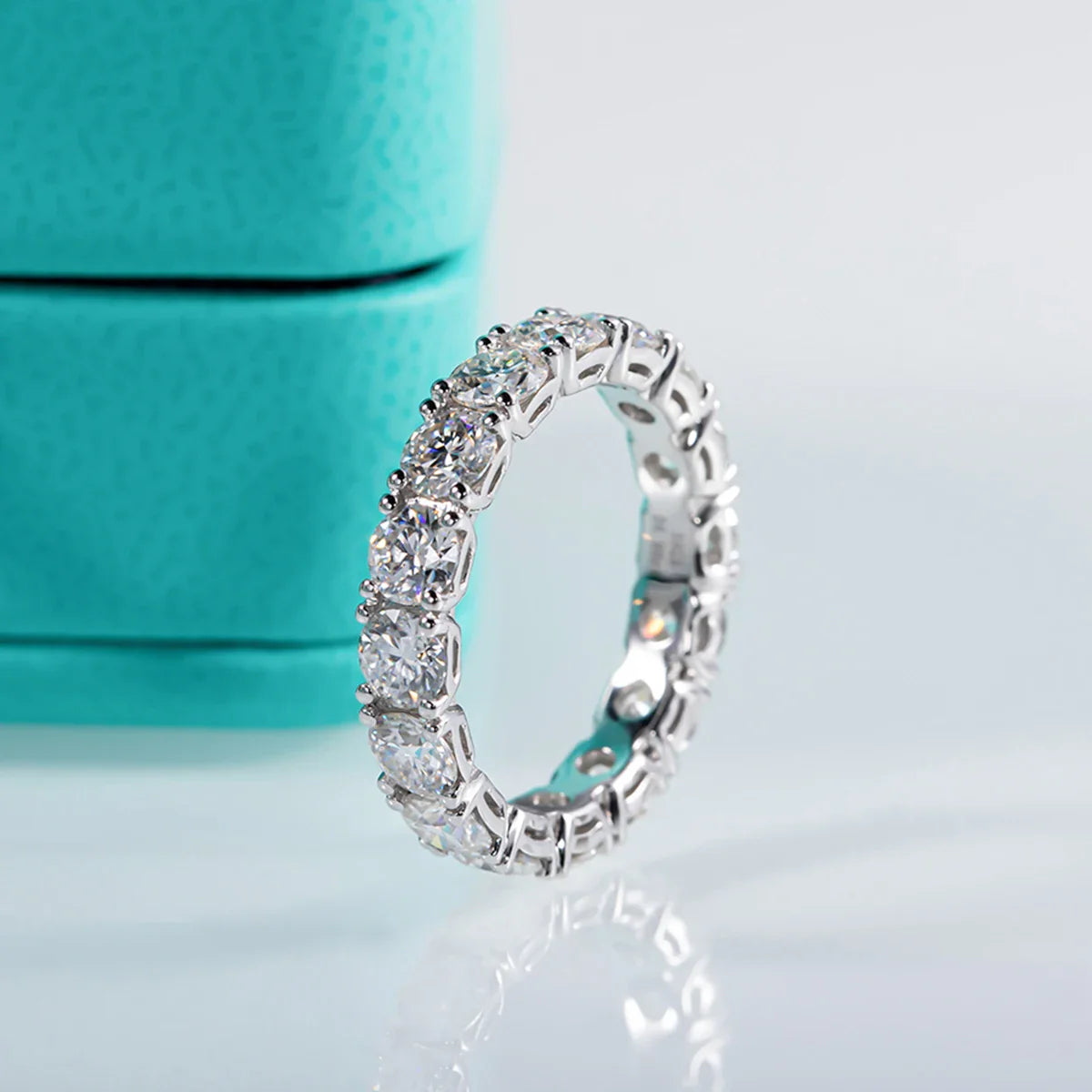 Zeevera.com 4mm D Color Moissanite Eternity Band Ring
