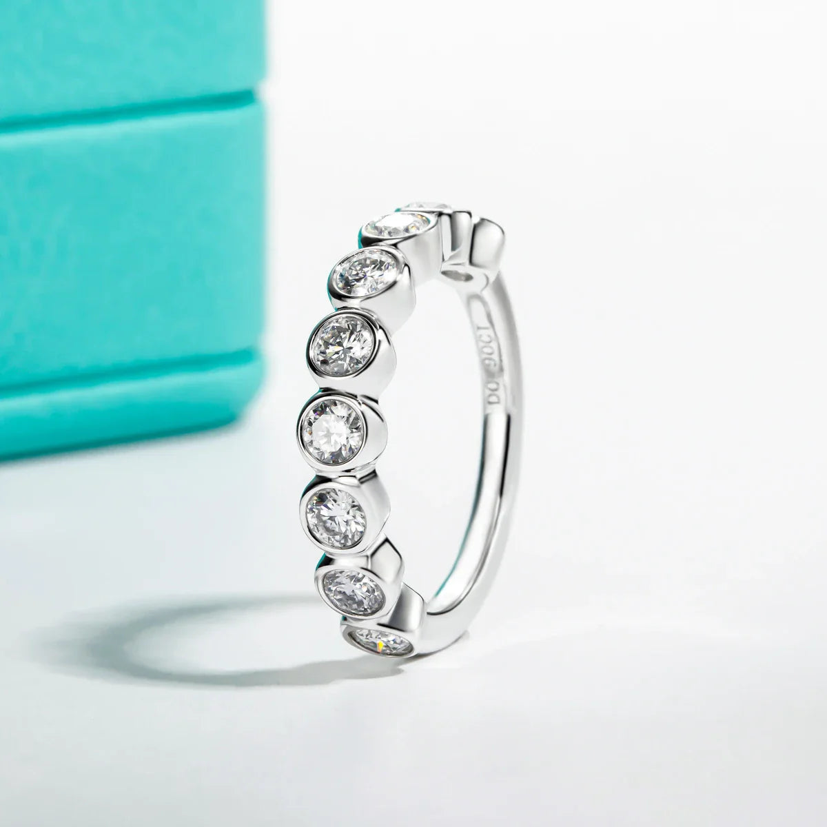 3 MM Round Cut Moissanite Wedding Band