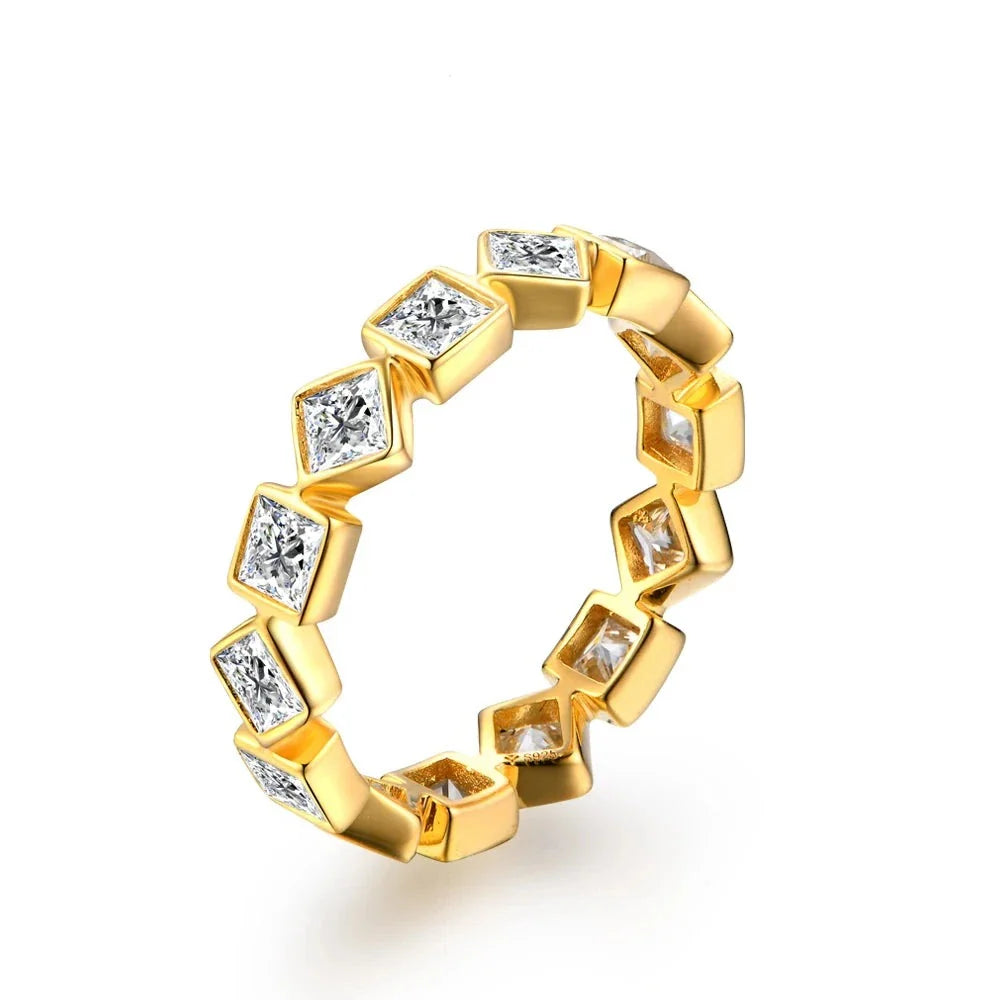 3*3mm Princess Cut Eternity Moissanite Band.