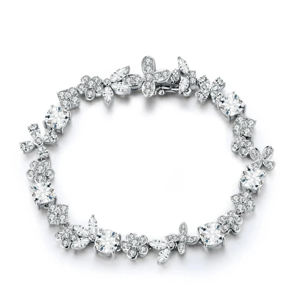 D VVS1 Color Real 925 Sterling Silver Bracelets.