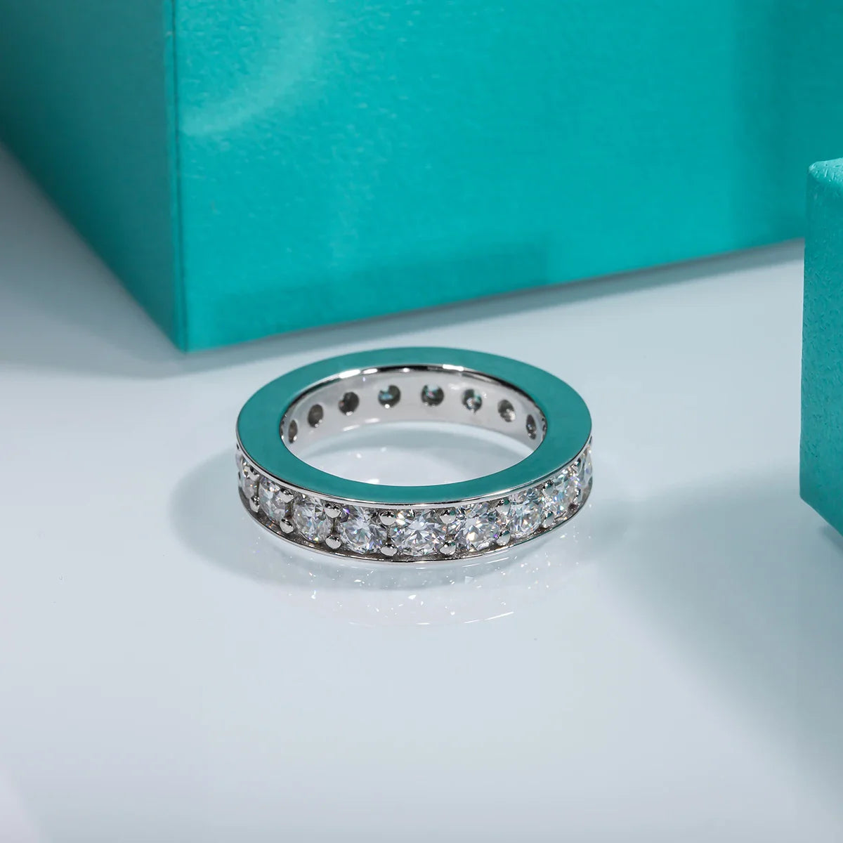 3.5MM D Color Moissanite Eternity Band