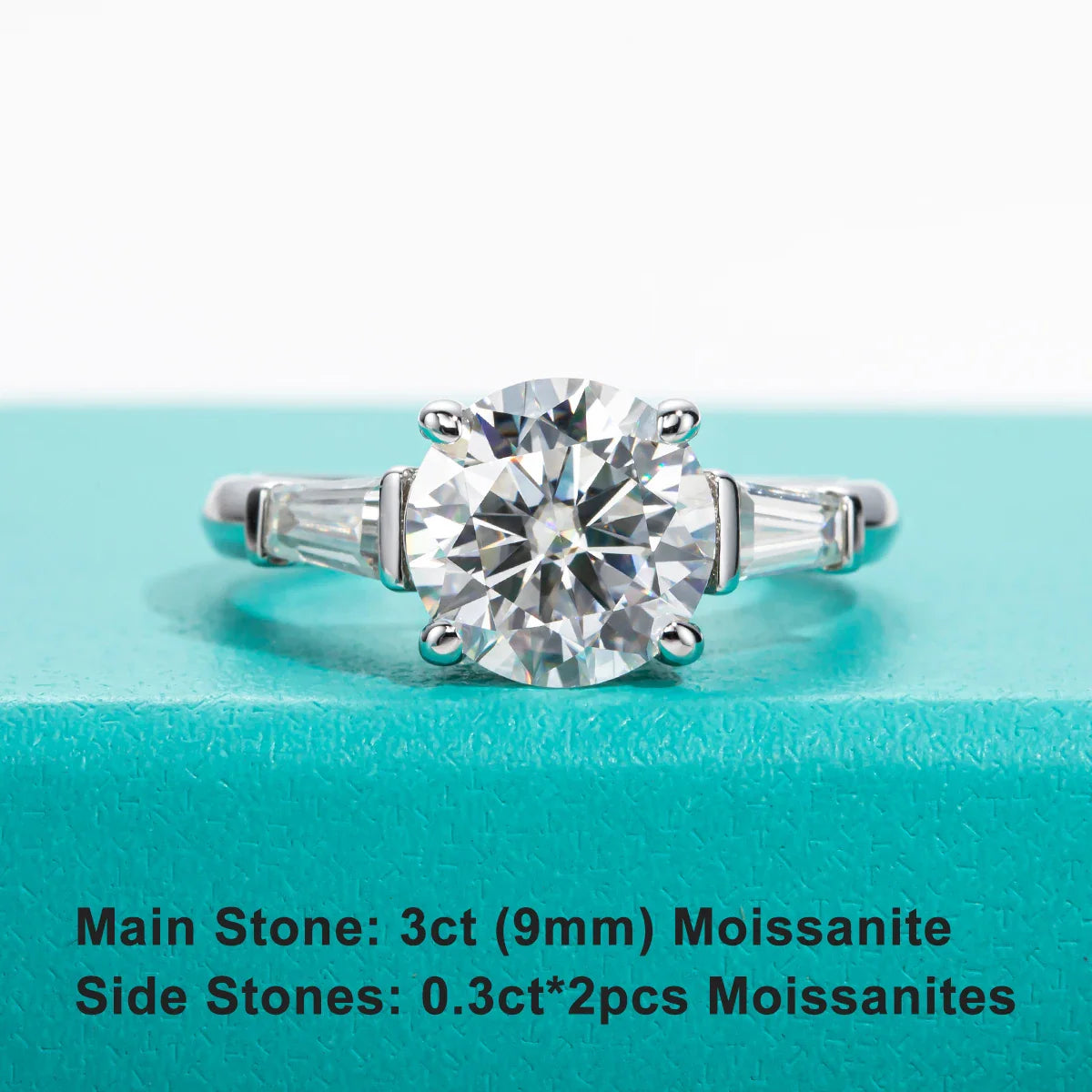 GK Moissanite 3ct Moissanite Engagement Ring.
