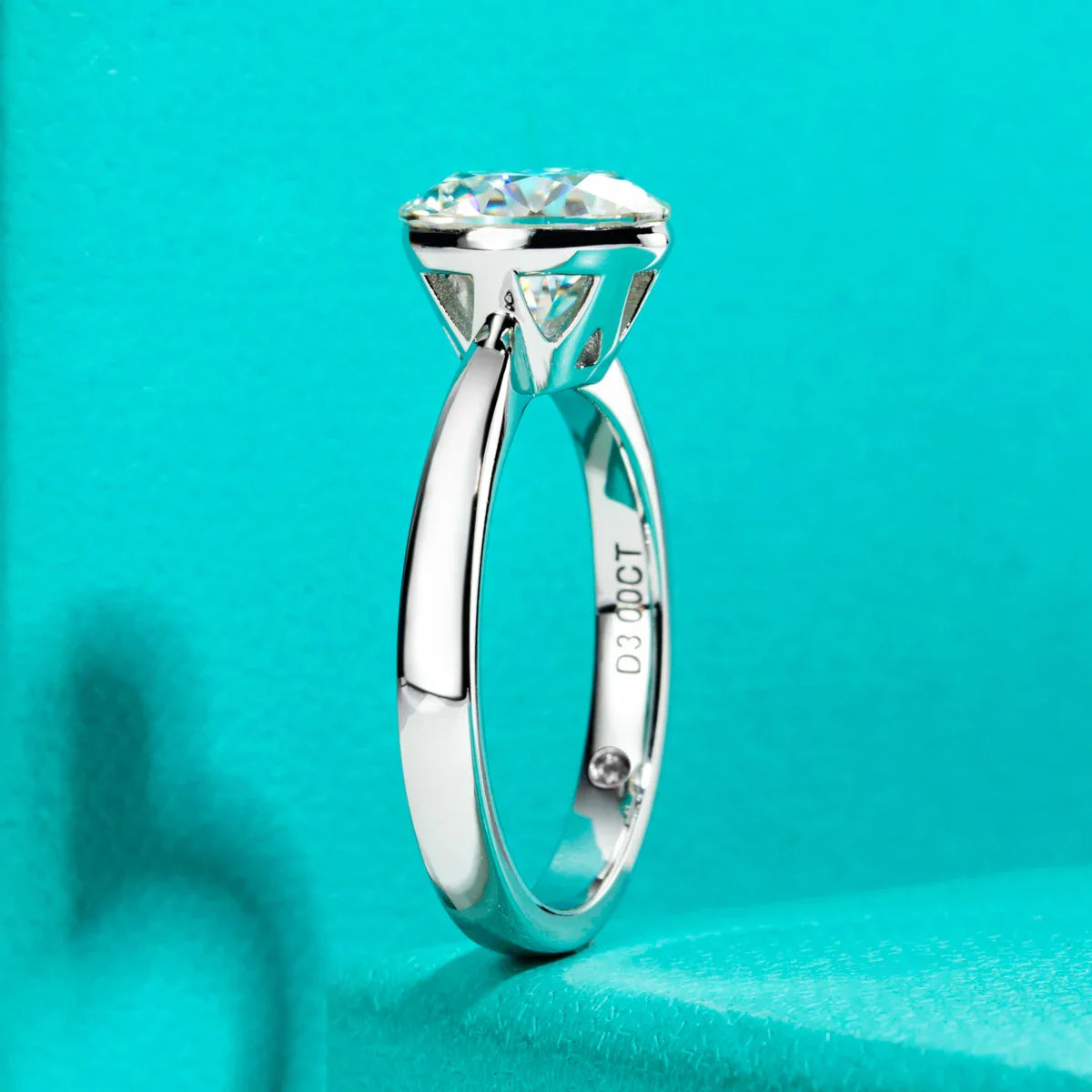 2CT/3CT D Color Moissanite Invisible Setting Engagement Ring.