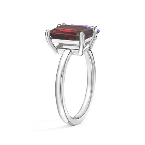 Toi et Moi Personalized Garnet Birthstone Anniversary Ring