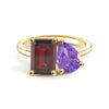 Toi et Moi Personalized Garnet Birthstone Anniversary Ring