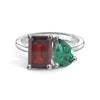 Toi et Moi Personalized Garnet Birthstone Anniversary Ring