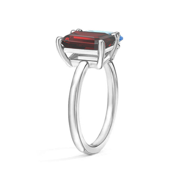 Toi et Moi Personalized Garnet Birthstone Anniversary Ring