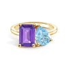 Toi et Moi Personalized Amethyst Birthstone Anniversary Ring