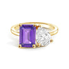 Toi et Moi Personalized Amethyst Birthstone Anniversary Ring