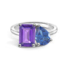 Toi et Moi Personalized Amethyst Birthstone Anniversary Ring