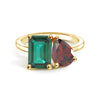 Toi et Moi Personalized Emerald Birthstone Anniversary Ring