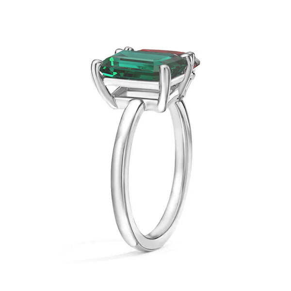 Toi et Moi Personalized Emerald Birthstone Anniversary Ring