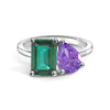 Toi et Moi Personalized Emerald Birthstone Anniversary Ring