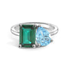 Toi et Moi Personalized Emerald Birthstone Anniversary Ring