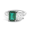 Toi et Moi Personalized Emerald Birthstone Anniversary Ring