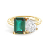 Toi et Moi Personalized Emerald Birthstone Anniversary Ring