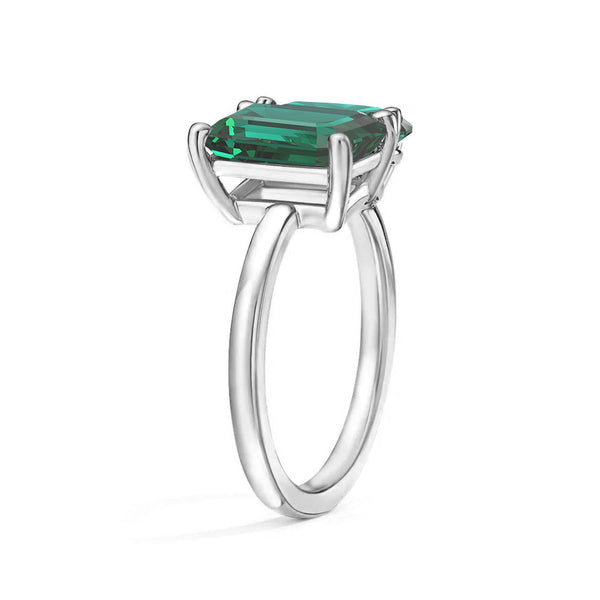 Toi et Moi Personalized Emerald Birthstone Anniversary Ring