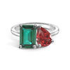 Toi et Moi Personalized Emerald Birthstone Anniversary Ring