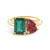 Toi et Moi Personalized Emerald Birthstone Anniversary Ring