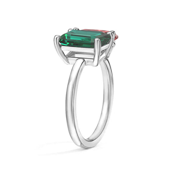 Toi et Moi Personalized Emerald Birthstone Anniversary Ring