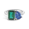 Toi et Moi Personalized Emerald Birthstone Anniversary Ring