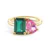 Toi et Moi Personalized Emerald Birthstone Anniversary Ring