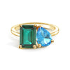 Toi et Moi Personalized Emerald Birthstone Anniversary Ring