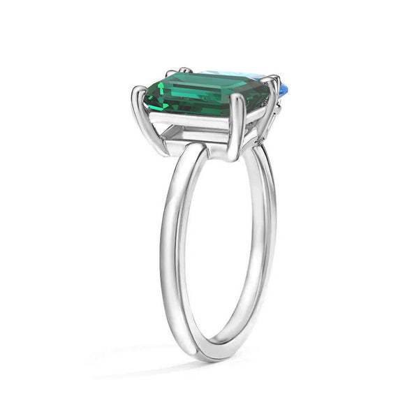 Toi et Moi Personalized Emerald Birthstone Anniversary Ring