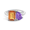 Toi et Moi Personalized Citrine Birthstone Anniversary Ring