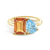 Toi et Moi Personalized Citrine Birthstone Anniversary Ring