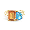 Toi et Moi Personalized Citrine Birthstone Anniversary Ring