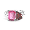 Toi et Moi Personalized Pink Tourmaline Birthstone Anniversary Ring