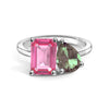 Toi et Moi Personalized Pink Tourmaline Birthstone Anniversary Ring