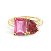 Toi et Moi Personalized Pink Tourmaline Birthstone Anniversary Ring