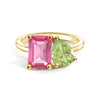Toi et Moi Personalized Pink Tourmaline Birthstone Anniversary Ring