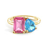 Toi et Moi Personalized Pink Tourmaline Birthstone Anniversary Ring
