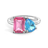 Toi et Moi Personalized Pink Tourmaline Birthstone Anniversary Ring