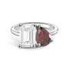 Toi et Moi Personalized White Sapphire Birthstone Anniversary Ring