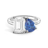Toi et Moi Personalized White Sapphire Birthstone Anniversary Ring