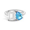 Toi et Moi Personalized White Sapphire Birthstone Anniversary Ring