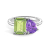 Toi et Moi Personalized Peridot Birthstone Anniversary Ring