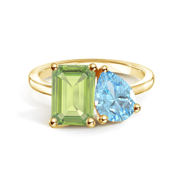 Toi et Moi Personalized Peridot Birthstone Anniversary Ring
