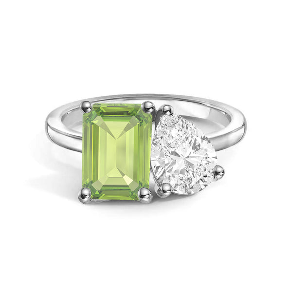 Toi et Moi Personalized Peridot Birthstone Anniversary Ring