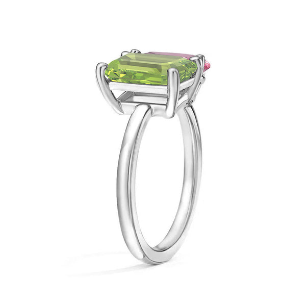 Toi et Moi Personalized Peridot Birthstone Anniversary Ring