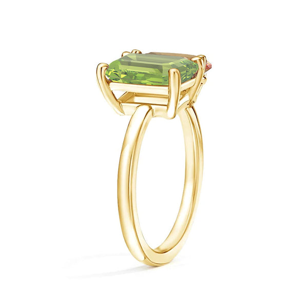 Toi et Moi Personalized Peridot Birthstone Anniversary Ring