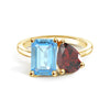 Toi et Moi Personalized Aquamarine Birthstone Anniversary Ring